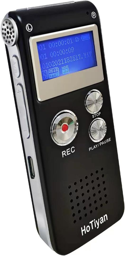 Digital Voice Recorders 8GB Audio Recorder Voice Activated Recorder for Lectures, Meetings, Interviews Recording Device with Microphone USB Cable, MP3 Player (8GB,Black)