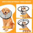 Sponge Core Dog Cat Cone Collar for After Surgery Recovery, Inflatable Dog Cone Alternative, Lainergie Dogs Donut Collar Adjustable with 2PCS Cover for Large Medium Small Dogs Cats (Grey+Yellow, XXL)