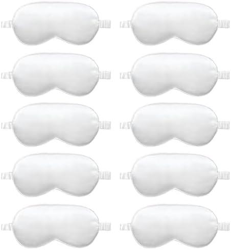 13 Pack Sleep Mask,Silk Eye Mask,for Night Sleeping,Office, Travel,Party Games,Suitablefor Men/Women (White)