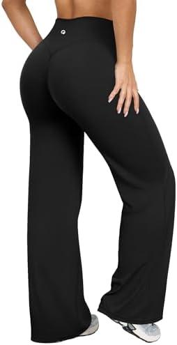 OQQ Yoga Pants Women High Waist Stretch Casual Soft Straight Leg Bottoms L