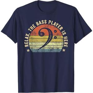 Relax The Bass Player is Here Bassist Gifts Music Guitar T-Shirt Small