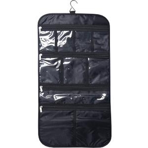 Premium Hanging Toiletry Travel Bag - Cosmetic, Jewelry, Toiletry & Accessory Storage Organizer Bag, Large Size, Various Compartments (Black)