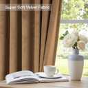 90 Inch Long Curtains Velvet Gold Brown Modern Farmhouse Thermal Curtain for Summer Heat Vintage Boho Rustic Neutral Elegant Fall Drape for Bedroom Dining Room Darkening Mid Century Decor 2 Panels Set