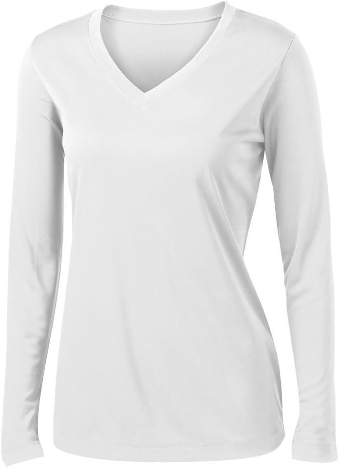 Women's Long Sleeve Moisture Wicking Athletic Shirts Dry Fit Workout Tops for Women (Large, White)