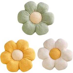 3 Pcs Flower Pillow Flowers Shaped Pillows Cushion Decorative Daisy Pillow for Bed Cute Throw Pillow Flower Floor Pillow Soft Seat Cushion 15.7"