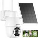 ANRAN [2026 Exclusive Solar Camera Security Outdoor 2K with Adjustable Solar Panel, 360 View Night Vision, 2 Way Charge Battery Powered, No Monthly Fee, Wireless /2.4G WiFi Camera for Home Farm (2K White-1pcs)