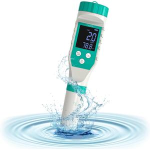 Chlorine Meter, Pool Salt Tester, 7 in 1 FAC Digital Salinity Tester for Saltwater Aquarium Sodium Chloride Swimming Pools Hot Tubs Spas