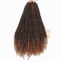 Dorsanee Ombre Brown Passion Twist Hair 16 Inch 7 Packs Water Wave Crochet Hair Long Bohemian Curly Braiding Hair for Butterfly Locs, Faux Locs, Boho Style Spring Twist Crochet Braids (T30#)