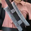 Seat Belt Pillow for Mastectomy Post-Surgery, Heart Surgery Recovery Support Cushion for Chest Chemo Port Pacemaker Bypass Hysterectomy Recovery Pillow (Gray)