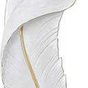 DJAMEL :Creative Wall SconceWhite Resin Feather Decorative Wall Light, LED Indoor Living Room Wall Mounted Light Fixture Lamps for Indoor Living Room Bedroom Hallway (L9.4*W2.7*H35.8(L),)