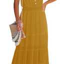 PRETTYGARDEN Women's 2026 Summer Maxi Dress Spaghetti Strap Sleeveless High Waist Beach Vacation Long Sundresses, S