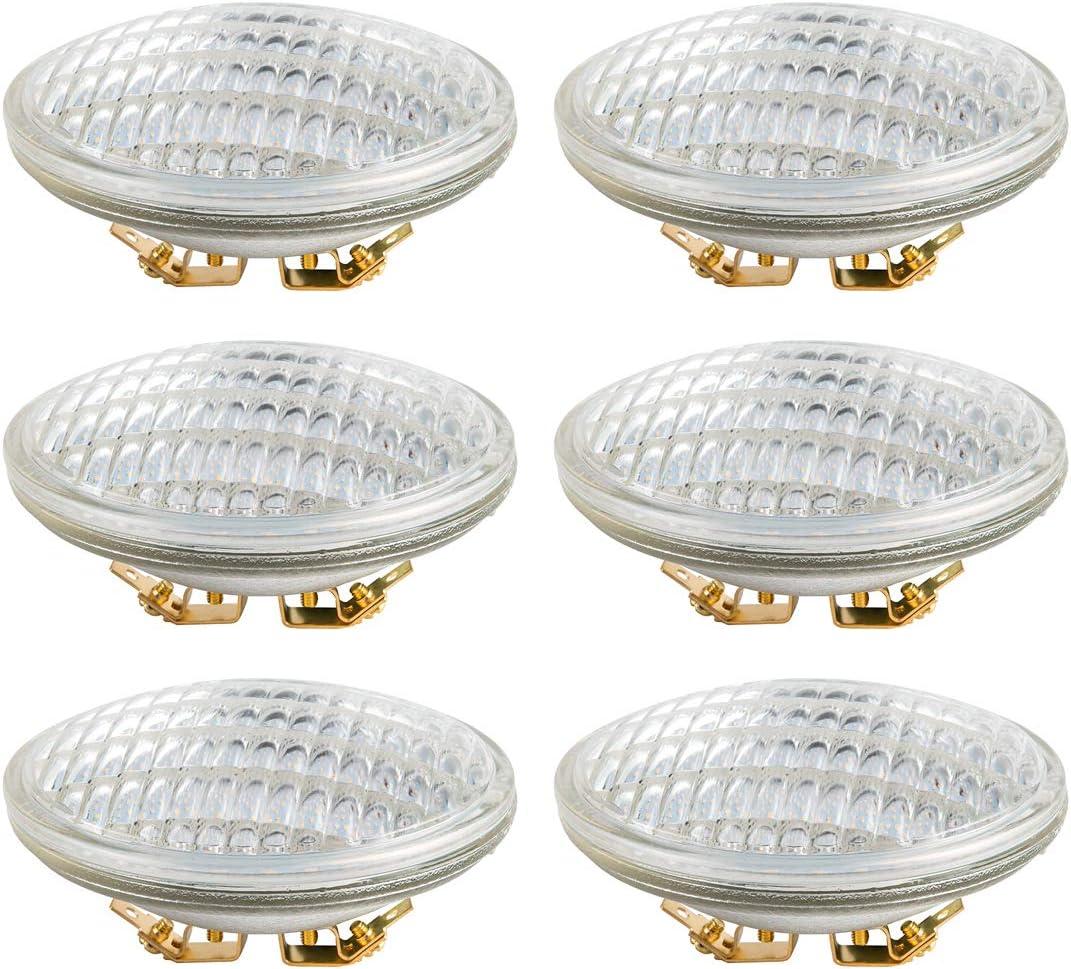 PAR36 LED Landscape Bulb 12V 12W 1280LM 100W Halogen Landscape Bulbs 6000K AC/DC 12-36V, Water Resistant, PAR36 LED 12V Flood Light Tractor Light, 6 Pack