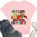 Christmas Shirts for Women Nurse Christmas T-Shirt Xmas Nursing Tee Nurse Vacation Tops (Pink, S)
