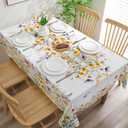 Spring Tablecloth 60x84 Inch for Rectangle Tables - Blooming Flower Spring Decorations for Home - Water Resistant Flower Table Cloth for Party,Table