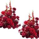 2pcs 19inch Red Free Standing Flowers Ball Bouquet Artificial Rose Arrangements Balls for Wedding Centerpieces Tables Chair Aisle Runner Flowers Decorations