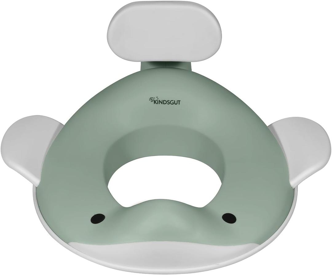 Kindsgut Whale Potty Training Seat for Toddlers Kids Toilet Seat with Backrest, Non-Slip, Fits Round & Oval Toilet Seats, Designed in Germany, Pistachio