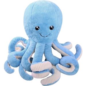 DENTRUN Octopus Stuffed Animals, Giant Octopus Plush Doll Play Toys for Kids Girls Boys Adults Birthday Xmas Halloween Present Stuffed Sea Animals Plushie, 32 Inches