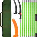 Manual Pole Saw for Effortless High Branch Cutting - 30ft Extendable Tree Pruner with Sharp Steel Blade | Lightweight & Durable Pole Saws for Tree Trimming & Branch Cutter for Yard Maintenance (Green)