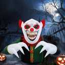 7.5ft Clown Halloween Outdoor Inflatable Decoration, Outdoor Decoration with LED Lights, Holiday Inflatable Decoration for Outdoor Patio, Garden, Lawn