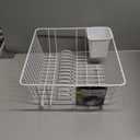Smart Design Dish Drainer Rack - Small - in Sink or Counter Drying - Steel Metal Wire - Cutlery, Plates, Dishes, Cups, Silverware Organization - Kitchen (Silver - 14 x 5.5 Inch)