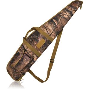 AUMTISC Soft Rifle Gun Case, 41/45/49 Inch Shotgun Carrying Bag for Scoped Rifles with Adjustable Shoulder Sling (52"-Fits Rifle Up To 49", Tan)
