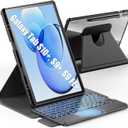 INFILAND for Galaxy Tab S10+, S9+ Plus/S9 FE+ Plus Keyboard Case, [High Precision Tackpad] 360 Rotating Stand Detachable Magnetic Wireless Keyboard Cover, Light Black
