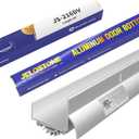 U-Shaped Aluminum Door Bottom Shoes with Drip Cap(Mill Aluminum) - Fire Rated - 1-3/4"W x 1-5/16"H x 36" L Weather Stripping Seal for Exterior Doors, Vinyl Insert, JS-216DV
