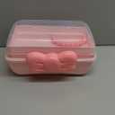 Hair Accessories Organizer for Girls Headbands, Clips, Ties Baby Girl Supplies, Lockable Three-layer Folding Craft Organizers and Storage Plastic Jewelry Box,10.8 * 5.9 * 5.7in (Pink)