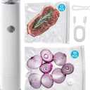 Handheld Vacuum Sealer for Food with 22 Reusable Sous Vide Bags, Compact Cordless Sealer Machine for Travel, Fresh & Save Meal Prep