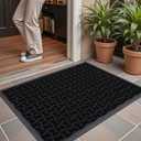 Color&Geometry Front Door Mat Outside Entrance, All-Season Heavy Duty Outdoor Door Mat for Patio Waterproof, Welcome Mat Doormat Outdoor Entrance Non Slip with Rubber Backing, Black 32''x48''