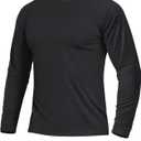 Boladeci Men's UPF 50+ Sun Protection UV SPF Shirts Long Sleeve Lightweight Quick Dry Swim T-Shirts Rash Guard (Black, S)