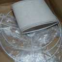 Aspen Creative 38871, Contemporary Design Drum Collapsible UNO Lamp Shade for Table Lamp And Pendant Light, 16" Top x 16" Bottom x 9" Height, Threaded UNO 36mm, Oatmeal Linen