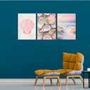 Framed Amalfi Coast Beach Wall Art Italian Beach Landscape Posters Pink Pastel Aesthetic Preppy Beachy Painting Prints Fruit Champagne Canvas Art Decor for Bar Girls Bedroom Dorm Apartment 24'' x 16''