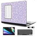 MEEgoodo for MacBook Air 13 inch Case 2021 2020 2019 Released A2337 M1 A2179 A1932 with Touch ID, Plastic Hard Shell Keyboard Cover Compatible with MacBook Air 13 inch Retina, Composition Book Purple