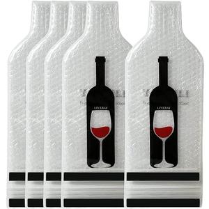 5 Pack Reusable Wine Bag for Travel Wine Bottle Protector Sleeve for Airplane Car Cruise Protection Luggage Leak-proof