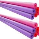 Hollowfly 12 Pcs Pool Noodles Bulk Foam Swimming Noodles Small Hollow Bright Foam Tube Pool Sticks for Craft Projects Adults Swimming Floating (40 x 1.6 Inches,Pink&red&Purple)