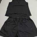 Pajamas for Women Set Rib Knit Top and Pj Shorts Summer Outfit with Pockets L