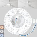 4.92" Ceiling Fan LED Light Board Replacement Upgrade Retrofit Kit Bright Dimmable 120V 18W 3CCT 3000K 4000K 6000K Daylight 1500LM PCB Panel, Magnetic or Screw Easy Install in 5min to Reilluminate ETL