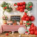 Beaumode Green Red Tomato Balloon Arch Garland Kit for That's Amore Farmer's Market Locally Grown Bridal Shower Italy Ciao Baby Slice of Pizza Birthday Party Decoration (Green Red)