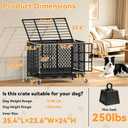 38 Inch Heavy Duty Dog Crate with Wheels, Metal Big Dog Cage for Large and Medium Dogs, Extra Large XL XXL Indestructible Dog Crate with Removable Tray.