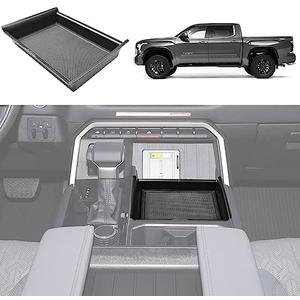 RUNROAD Lower Center Console Organizer Compatible with Toyota Tundra 2022-2025 / Sequoia 2023-2025 Accessories, Fit 2023 Tundra SR SR5 Limited TRD PRO Armrest Secondary Storage Tray (Lower Console)