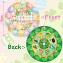 15 Inch Mini Easter Tree Skirt St. Patrick's Day Tree Skirt Green Clover Easter Eggs Bunny Double Sided Print Mat for Home Tabletop Christmas Tree Decoration