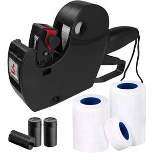 MX5500 Pricing Tag Gun with 5150 pcs Sticker Labels & Extra Inker, 8 Digits Tag Maker for Retail Shop, Grocery Store (Black)