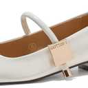 Womens Mary Jane Flats Closed Square Toe Ballet Flat Dressy Comfortable Slip on Shoes, Size 8