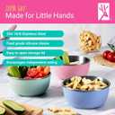 Elk and Friends Stainless Steel Bowls + Silicone Sleeve and Storage Lid | Baby, Toddler, Kids | Cereal & Snack Bowls | Storage Containers | Dishwasher Safe | 4 Pack