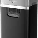 BONSEN 14-Sheet Paper Shredder for Home Office, Heavy Duty Cross Cut Shredder with 5.3 Gal Pullout Bin, Quiet Shredder for CDs/Credit Card/Staple, P-4 Security, Anti-Jam System (Large, Black and silver)