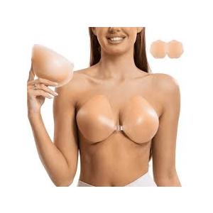 Adhesive Bra Strapless Sticky Invisible Push up Silicone Bra for Backless Dress with Reusable Nipple Covers