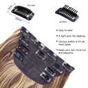 4Pcs Clip in Hair Extensions, 20 Inches Long Synthetic Curly Hair Extensions Clip ins for Women Girls (Color: Medium Brown with Honey Blonde Highlights)