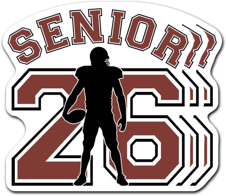 (3 PCS) Senior Football Stickers Vintage, Senior Sports Waterproof Decals for Helmets Cars Water Bottles, Durable Vinyl Gift for Football Fans, 3 Inches