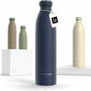 LARS NYSM Stainless Steel Insulated Water Bottle 12oz 17oz 25oz 34oz 51oz | Insulated Thermo Flask for Hot and Cold Beverages | Leakproof Drinking Bottle (Midnight Blue, 25.4oz)